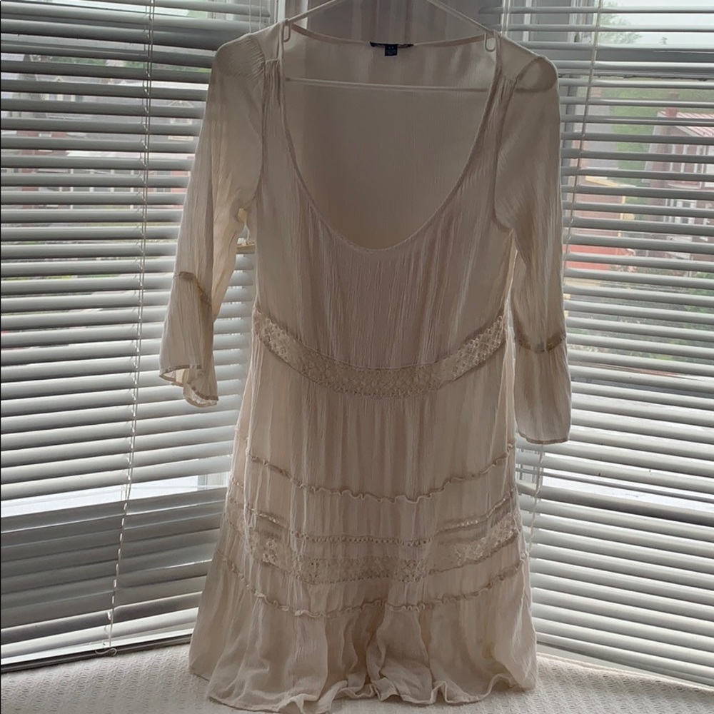 Cream lace layered dress